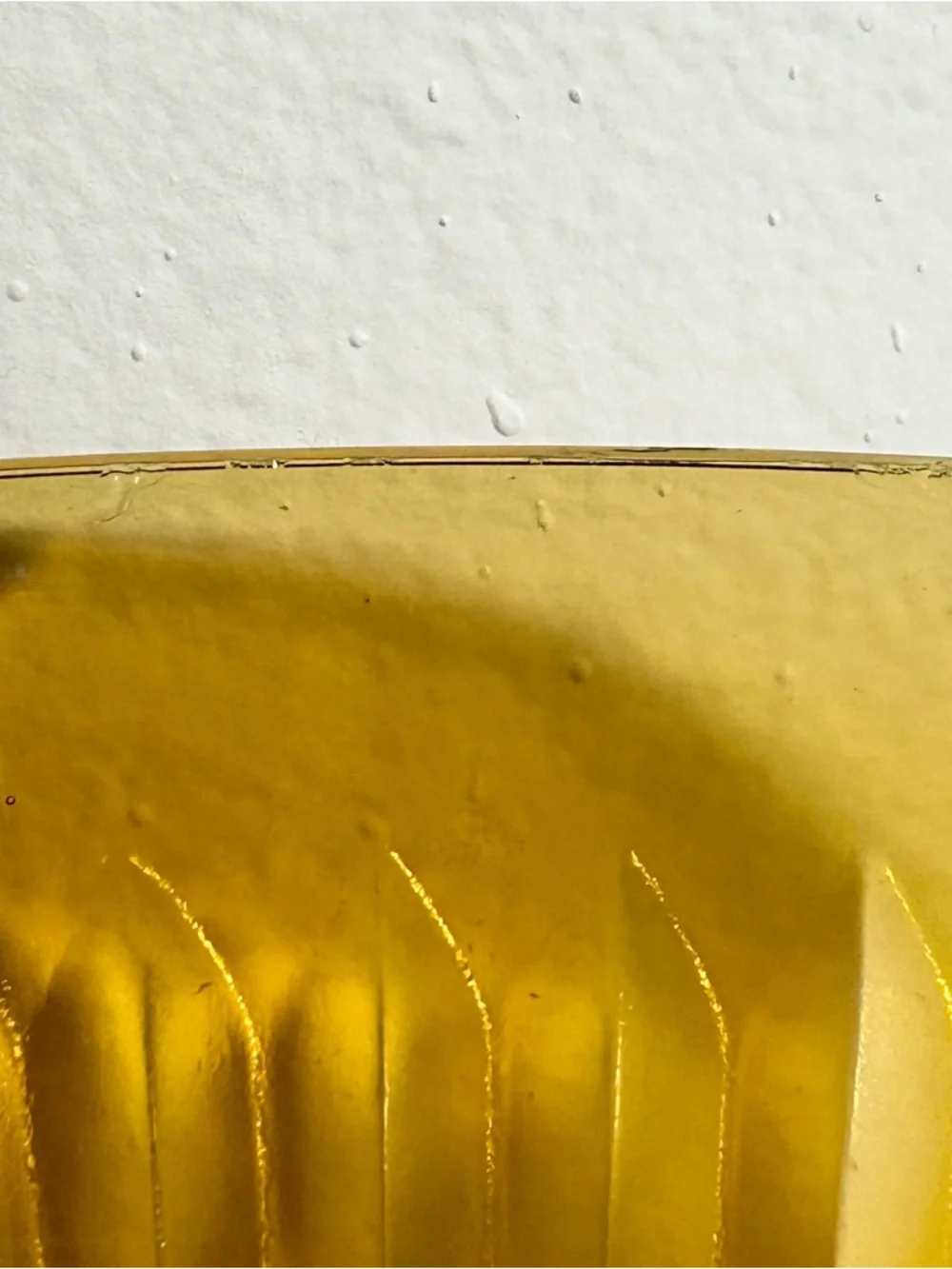 Vintage Mid Century Gold Amber Diamond Cut Glass Decorative Serving Bowl